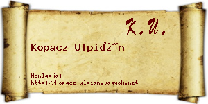 Kopacz Ulpián névjegykártya